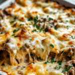 Cheesy Low Carb Philly Cheesesteak Casserole