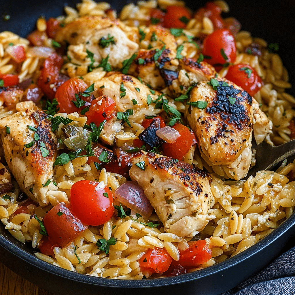 Easy Mediterranean Chicken Orzo