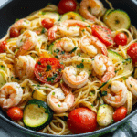 Fresh Tomato Zucchini Shrimp Pasta Recipe