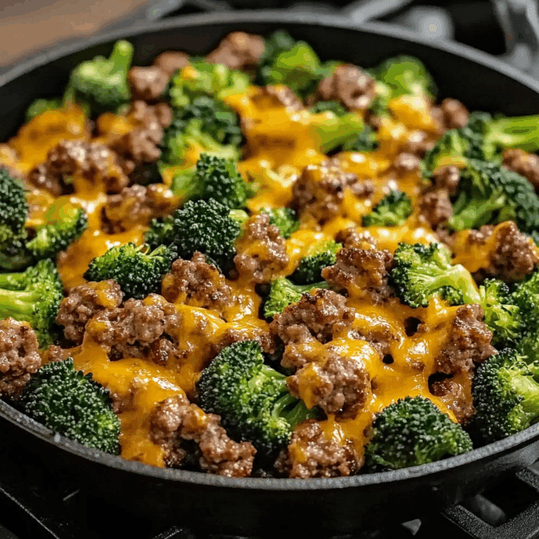 Keto Hamburger and Broccoli Skillet