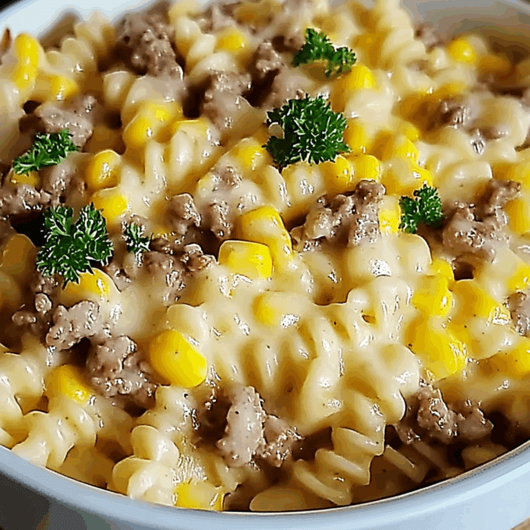 Loaded Cheddar Ranch Beef and Sweet Corn Rotini Bake