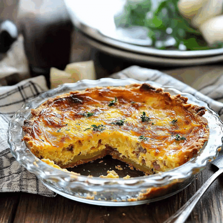 Spanish Tortilla-Inspired Quiche With Hashbrown Crust