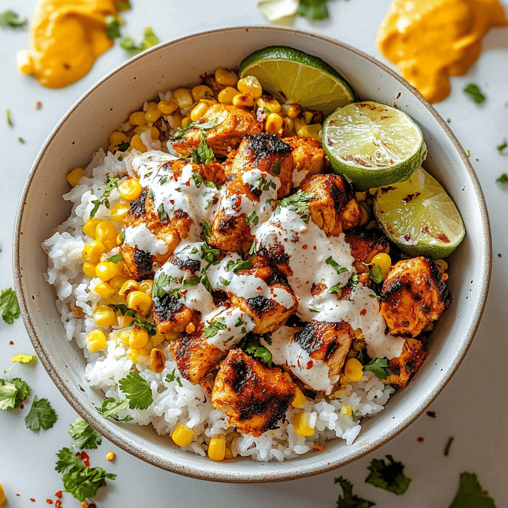 Street Corn Chicken Rice Bowl