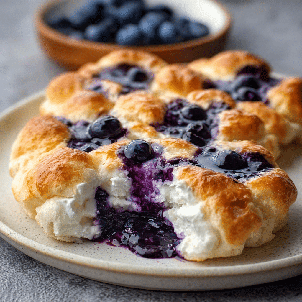 Blueberry Fluffy Cottage Cheese Cloud Bread