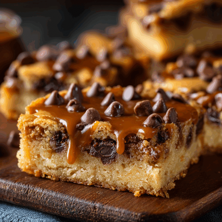 Gooey Caramel Chocolate Chip Bars
