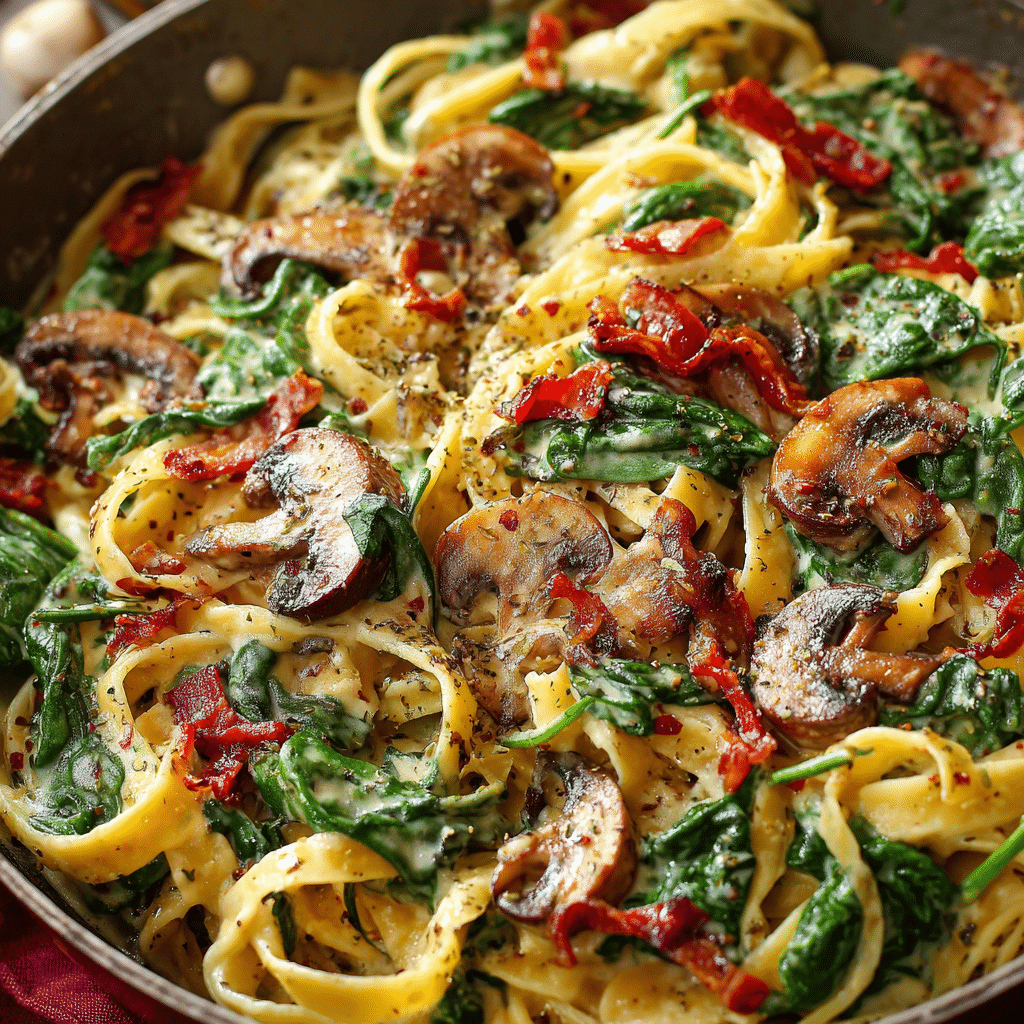 Spinach Mushroom Pasta