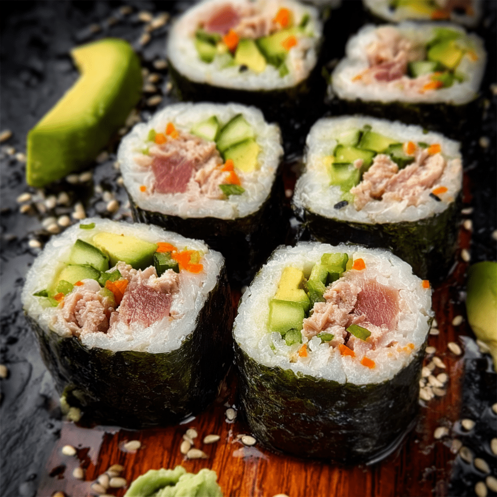 Cucumber Tuna Avocado Rolls