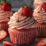 Fresh Strawberry Cupcakes with Creamy Frosting
