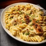 Garlic Parmesan Chicken Pasta Casserole