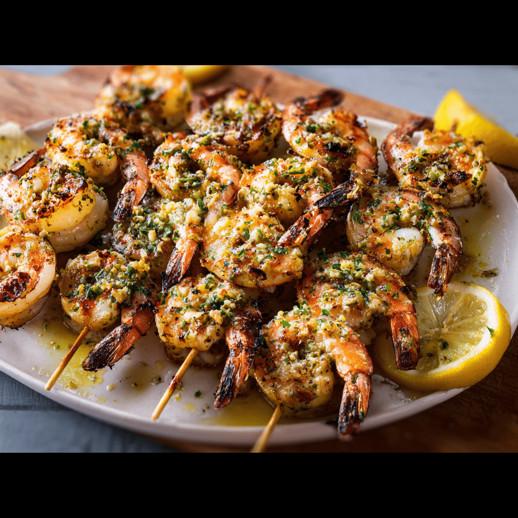 Grilled Shrimp Piccata Skewers