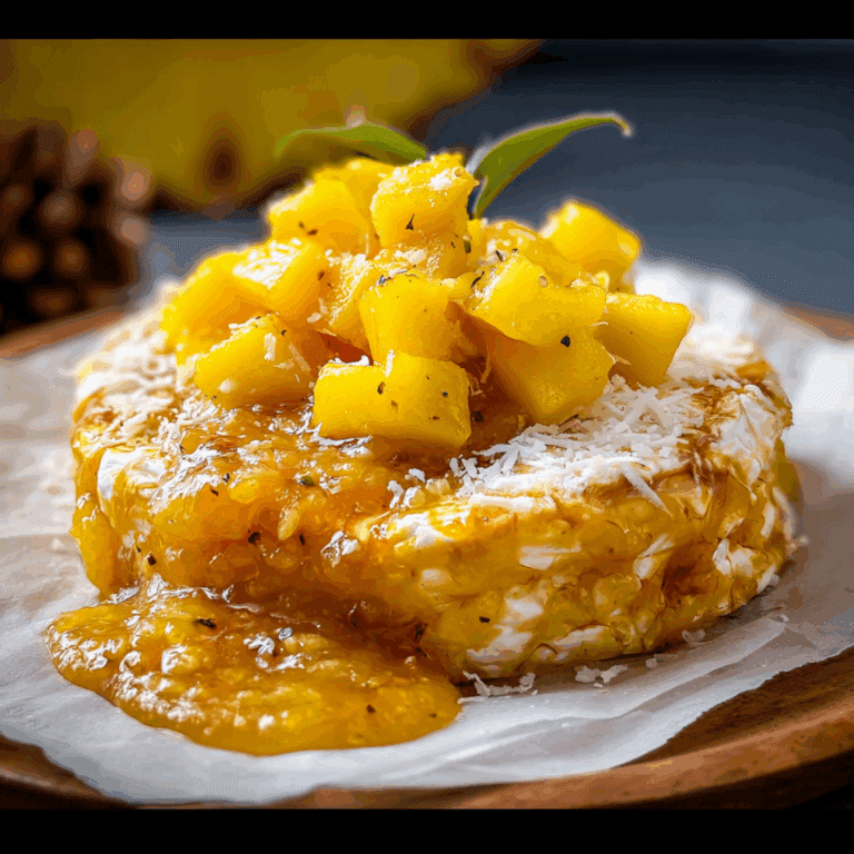 Hawaiian Style Baked Brie with Pineapple & Mango