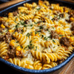 Ranch Rotini Bake with Beef and Corn