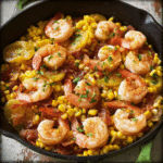 Shrimp and Corn Skillet with Pancetta