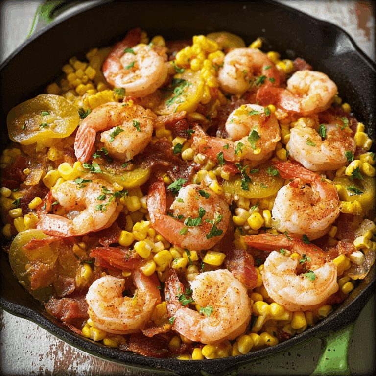 Shrimp and Corn Skillet with Pancetta
