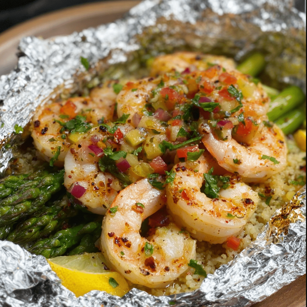 Shrimp & Asparagus Foil Packets