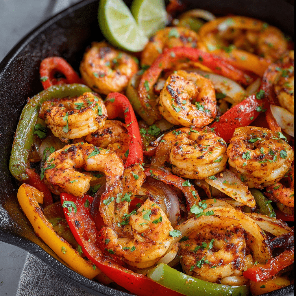 Skillet Shrimp Fajitas
