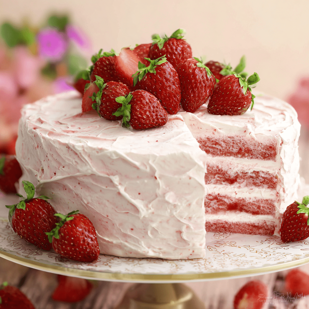Strawberry Dream Layer Cake with Cream Cheese Frosting
