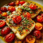 Baked Cod with Tomato Herb Butter