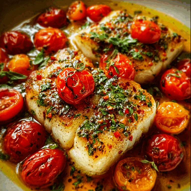 Baked Cod with Tomato Herb Butter