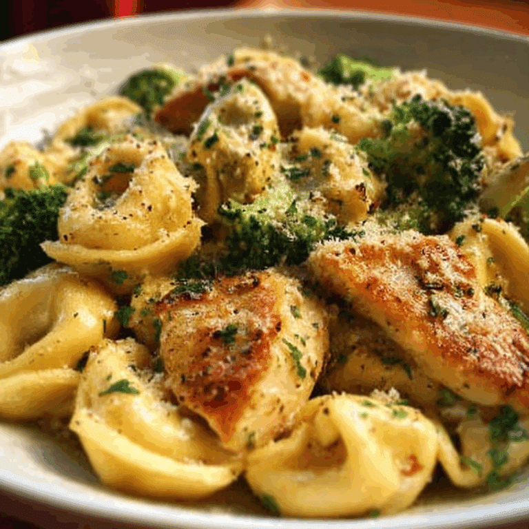 Creamy Garlic Parmesan Tortellini with Chicken and Broccoli