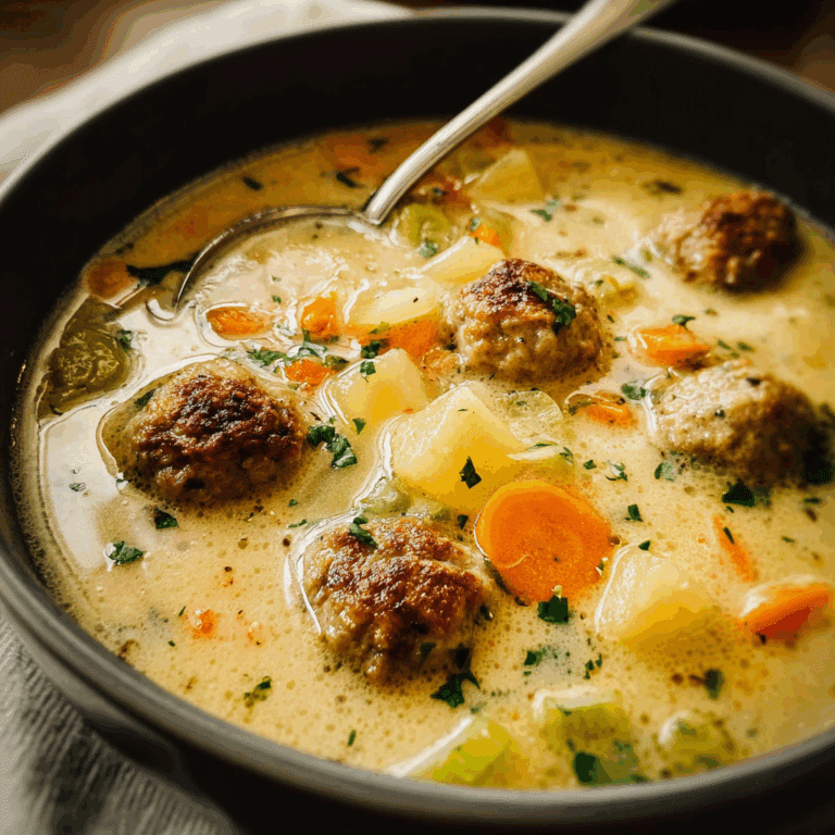 Creamy Meatball Soup with Vegetables
