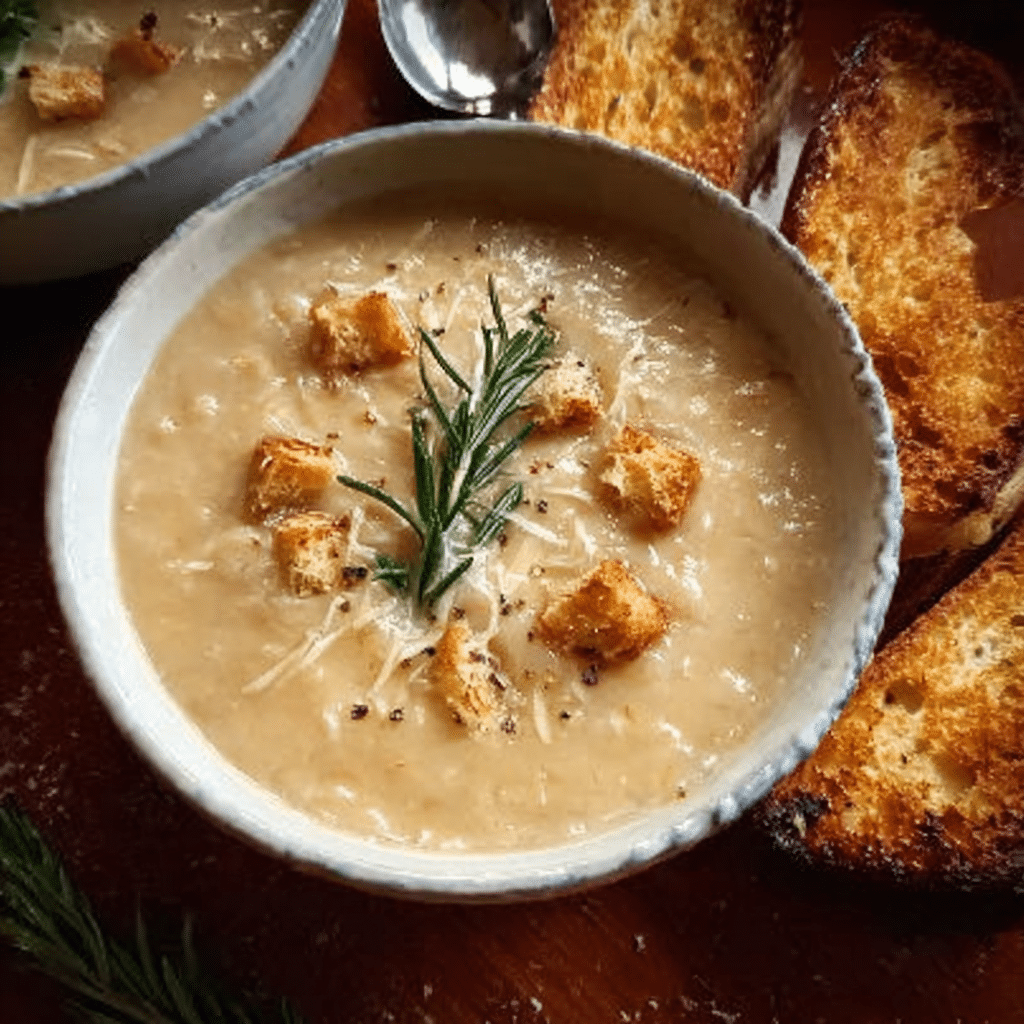 Creamy Rosemary and Roasted Garlic White Bean Soup