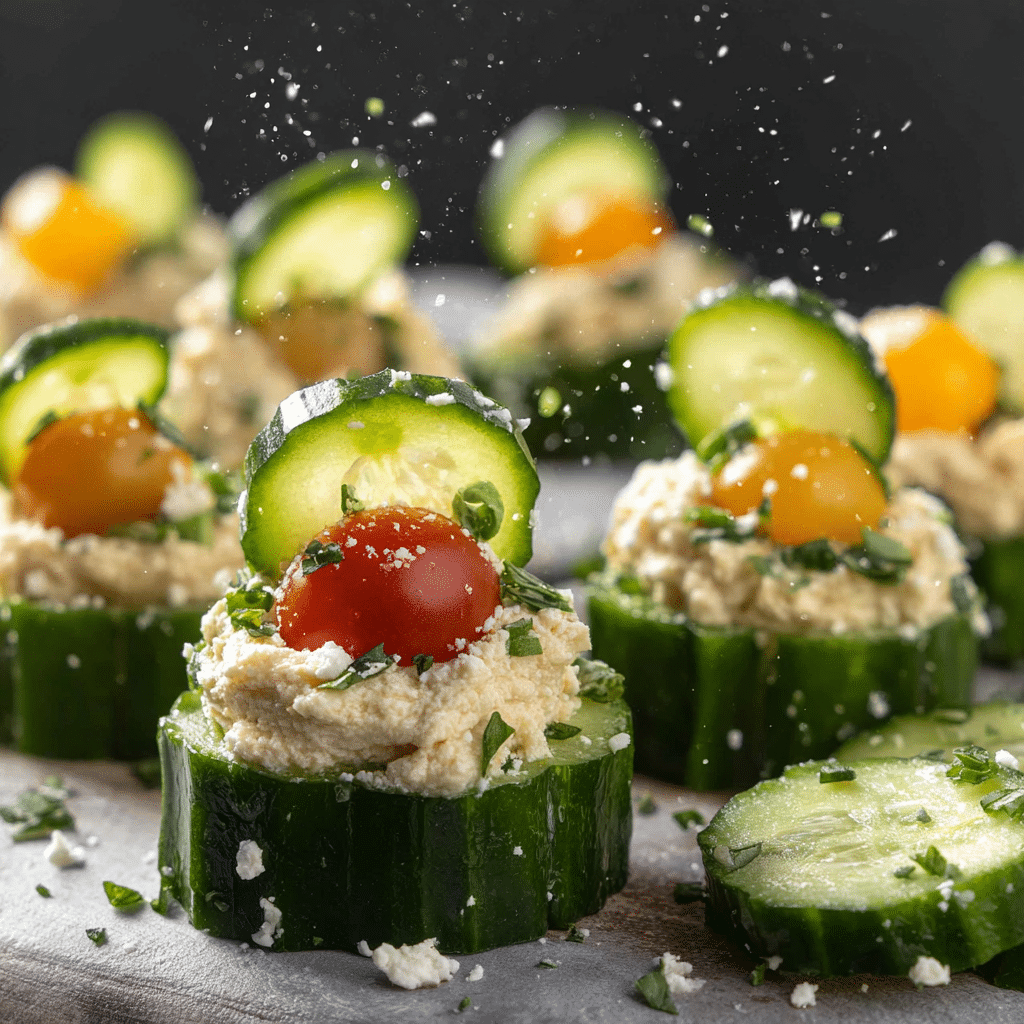 Cucumber Hummus Bites