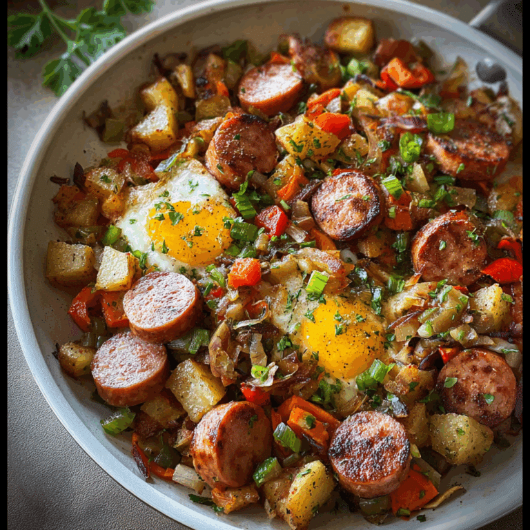 Kielbasa Breakfast Hash with Veggies and Potatoes