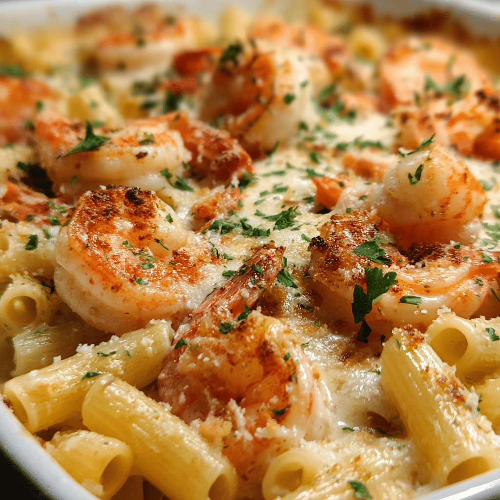 One-Pan Shrimp Scampi Pasta Bake