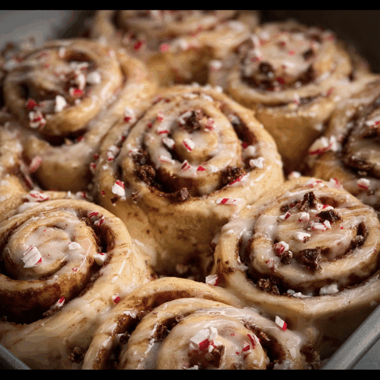 Peppermint Bark Cinnamon Rolls