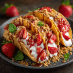 Strawberry Crunch Cheesecake Tacos