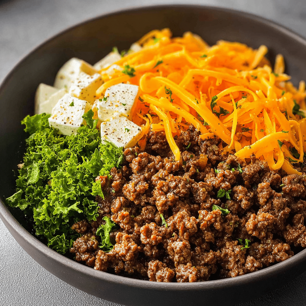 Cheese Bowl with Seasoned Ground Beef