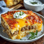 Cheesy Sausage Hashbrown Breakfast Bake