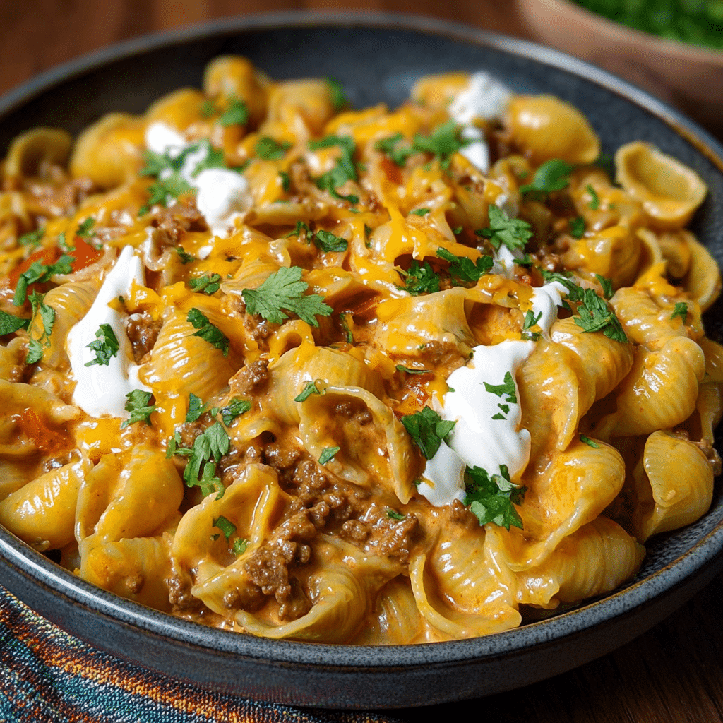 Cheesy Taco Cream Cheese Pasta