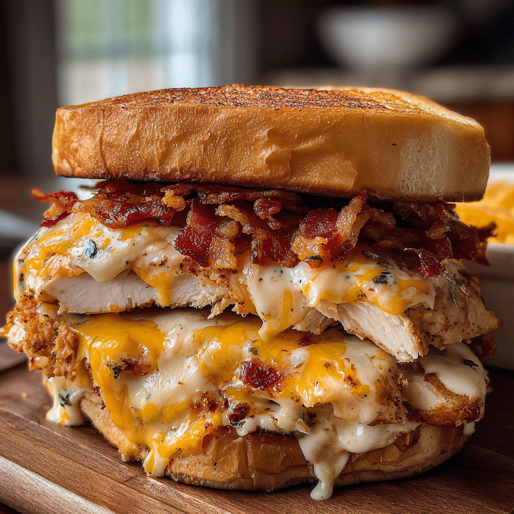 Easy and Cheesy Chicken Bacon Ranch Sandwich