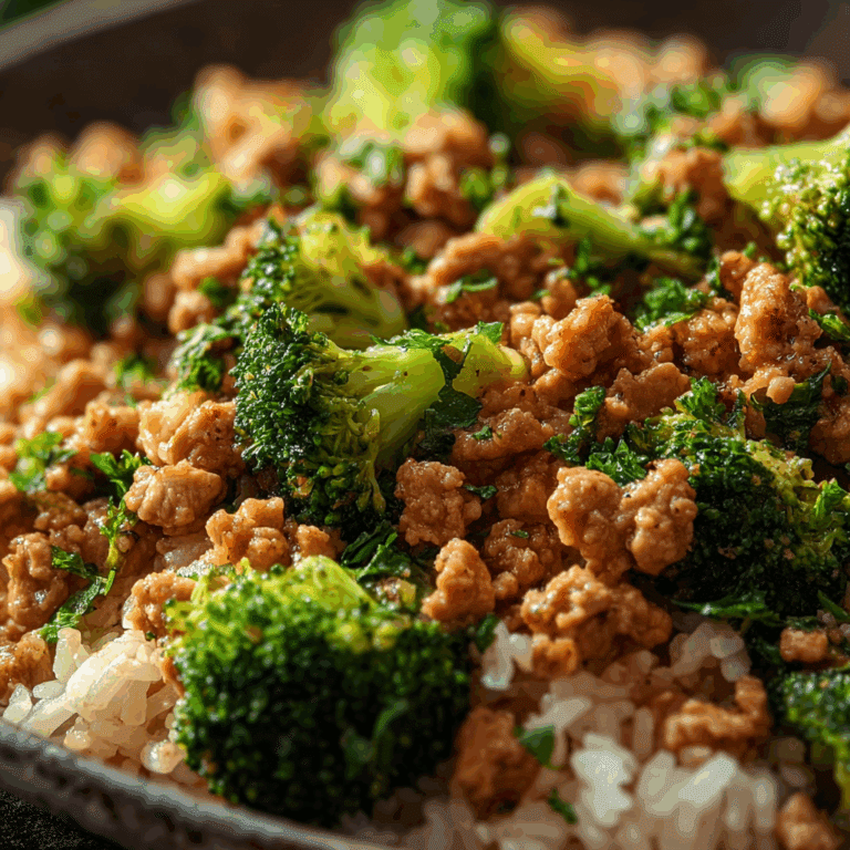 Ground Chicken and Rice with Broccoli