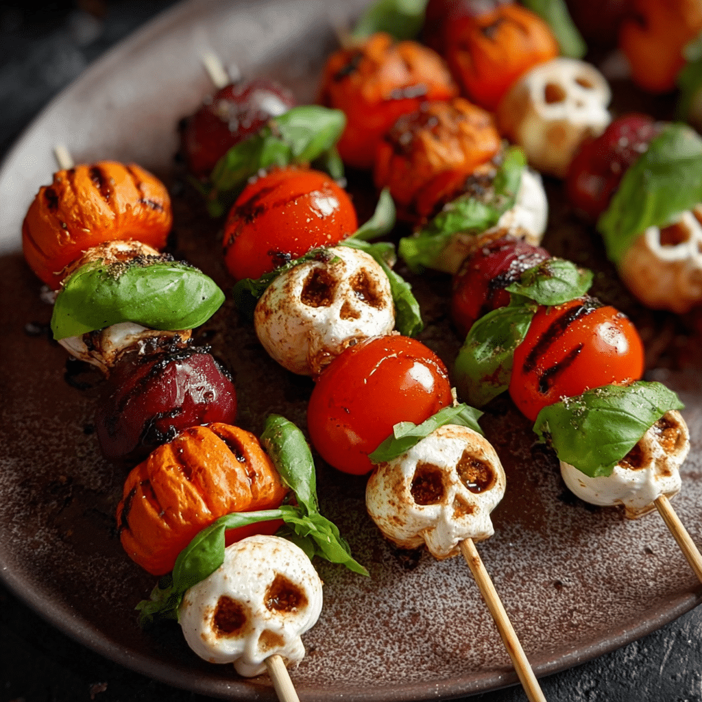Halloween Caprese Skewers