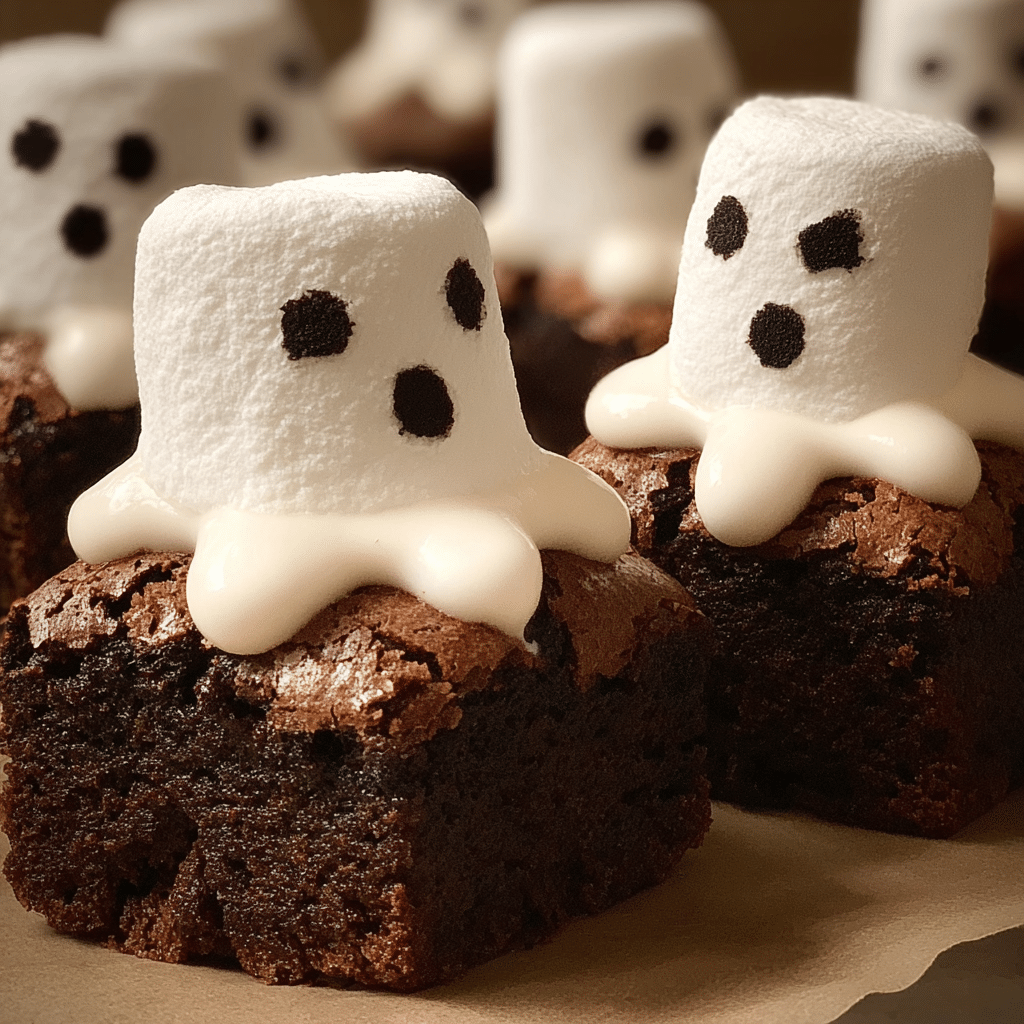 Marshmallow Brownie Ghosts