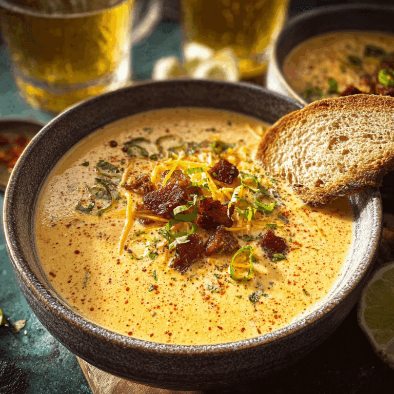 Spicy Chili Beer Cheese Soup