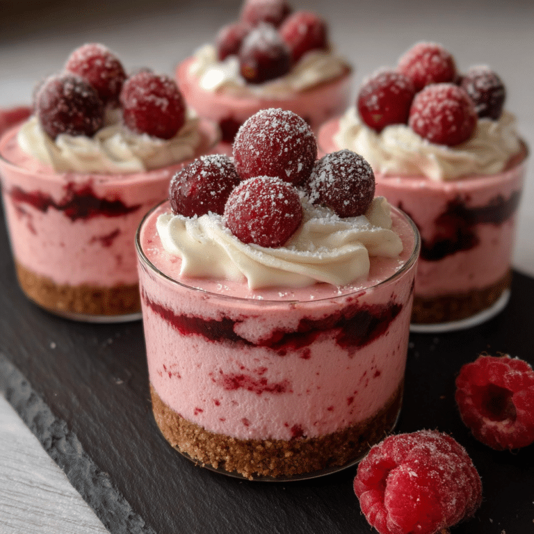 Cranberry Mousse Cups – Fluffy Mini Christmas Desserts