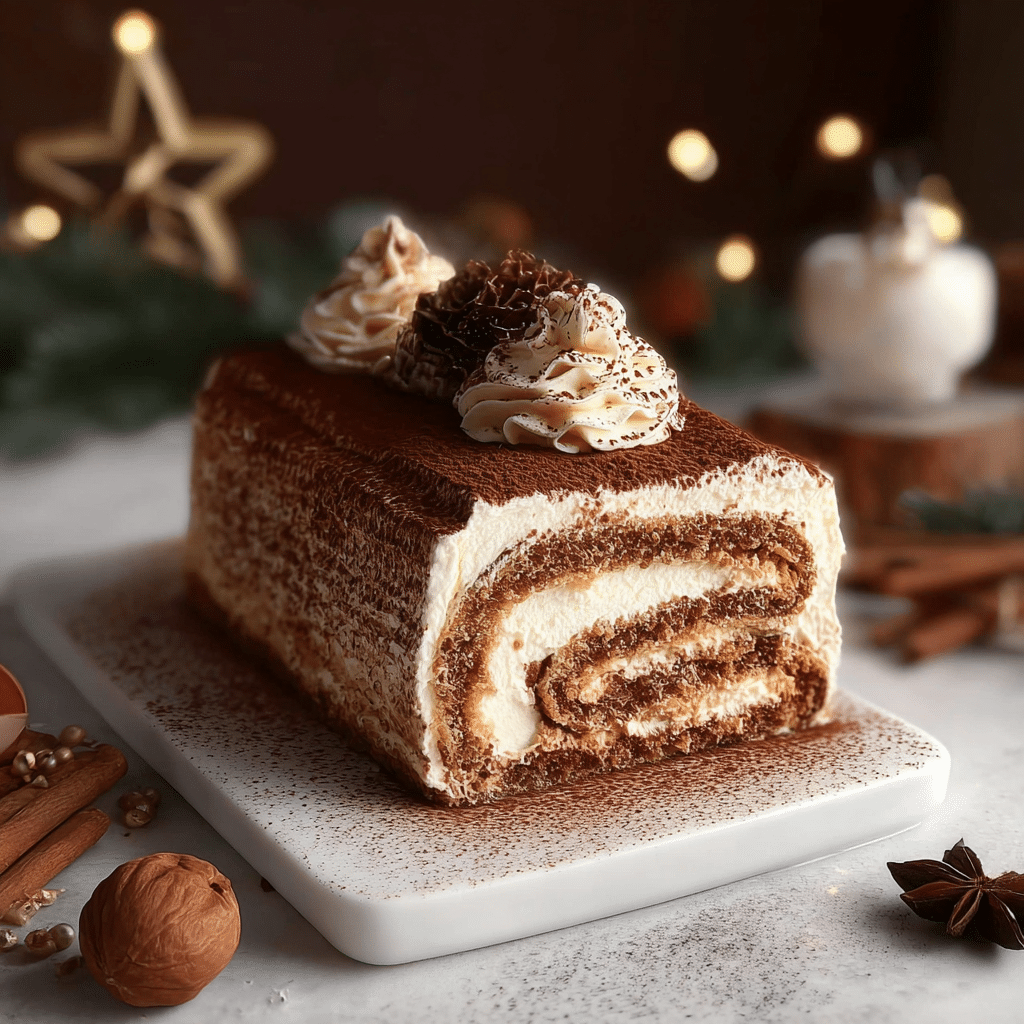 Gourmet Tiramisu Yule Log Cake